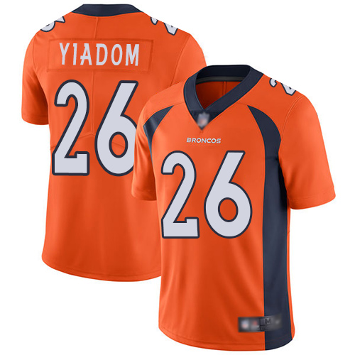 Men Denver Broncos #26 Isaac Yiadom Orange Team Color Vapor Untouchable Limited Player Football NFL Jersey